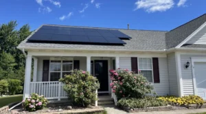 home with solar panels on the roof